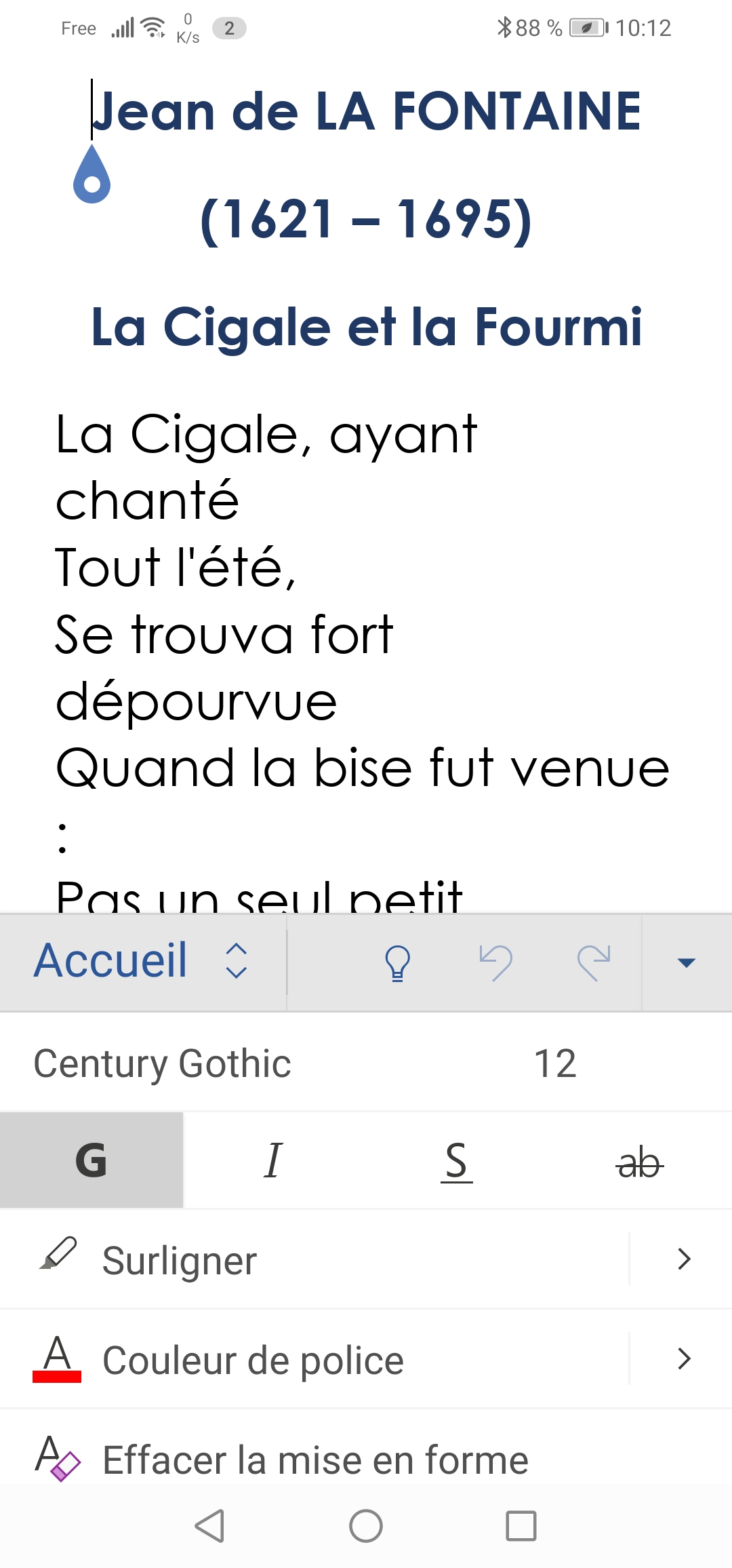 Les bases de Word sur Smartphone